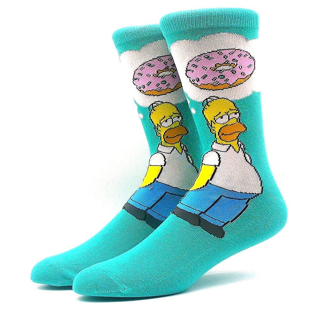 Funny socks Simpson Yoda Man hip hop Print Novelty Crazy Sokken Hip hop unisex comfortable fashion skateboard Happy Meias