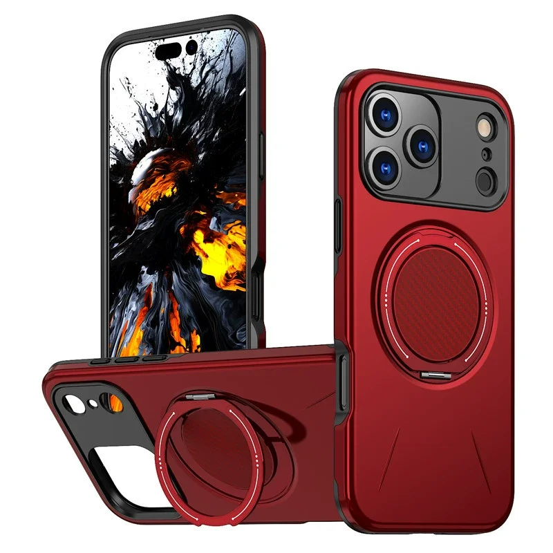Magnetic Dual Layer Ring Holder Kickstand Case - Shockproof Protective Cover