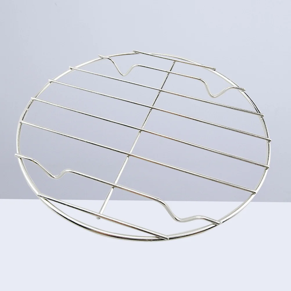 

Round Barbecue Wire Rack Stainless Steel Grill Cooling Rack Accessories Grill Net for Outdoor Hiking Camping Silver 20cm (