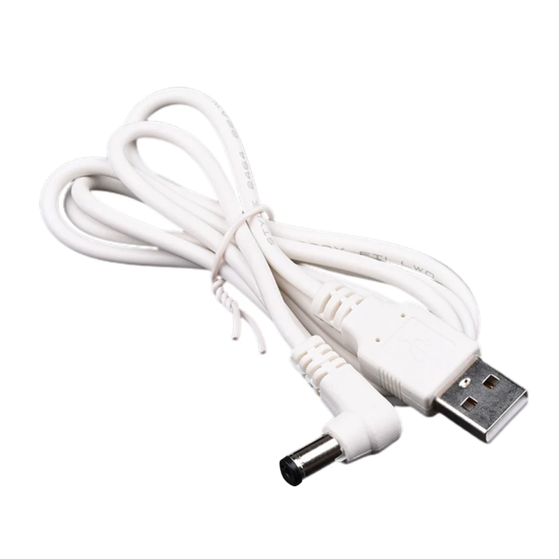 USB to DC5.5x2.5mm Adapter Cable Safe Charging Power Cable DC5.5x2.5 Straight / Curved Head Multiple Protections Charging Cable USB Charging Cable