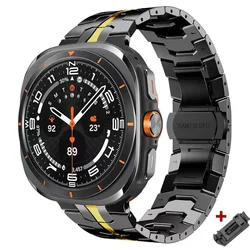 Luxury Titanium Metal Band for Men - Premium Watch Bracelet Strap (Black Gold - T)