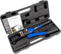 blue 16 Ton Hydraulic Wire Crimper Battery Cable Lug Terminal Crimping Tool WIth Standard US cable Dies Crimps 6 AWG to 600 MCM 1