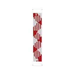 Nylon Braided Solo Loop Strap - Flexible & Breathable Elastic Sport Band - L (Red and white)