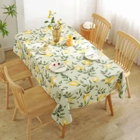 1x Lemon Pattern PVC Tablecloth Home Waterproof Oil Resistant Washable Dustproof Rectangular Tablecloth Kitchen Table Decoration 1