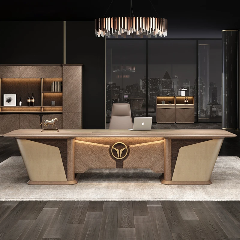 Italian Style Luxury Office Furniture, Large Class Desk, Highend