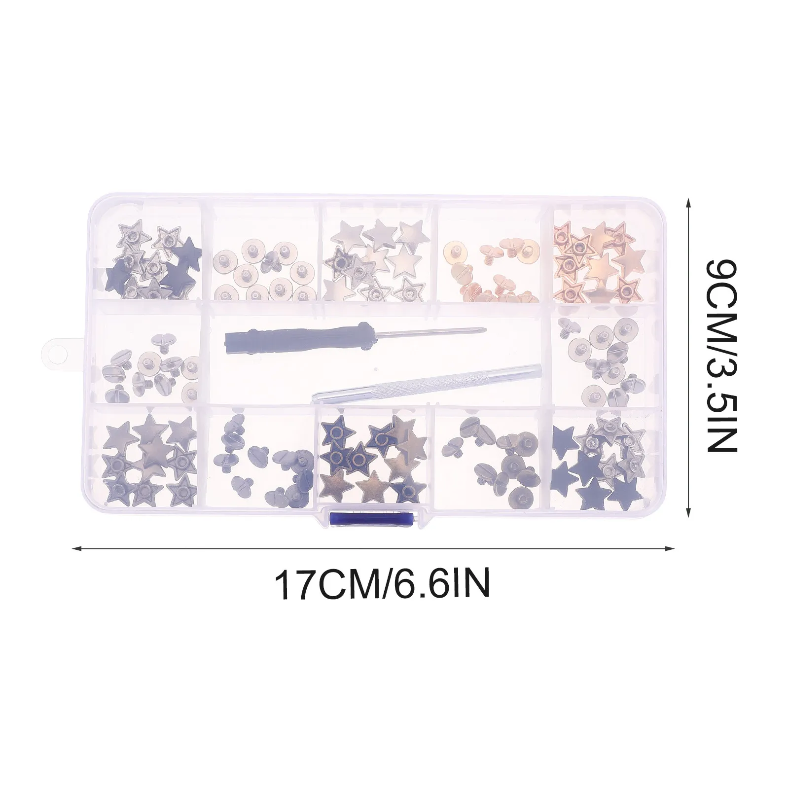 DIY 리벳 별 모양 합금 스터드 키트, 여행 가방 지갑 수리 장식 공예 제작용, 튼튼하고 견고하며 쉽게 부러지지 않음