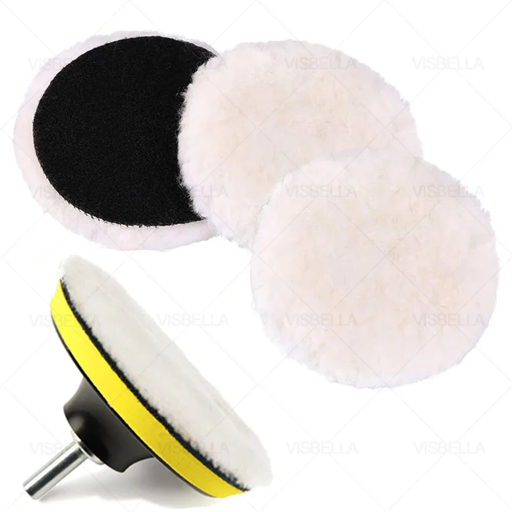 5PCS Car Polishing Kit Soft Wool Sponge Pad for Auto Beauty Waxing Polishing Disc Detailing Cleaning Paint Care 7/6/5/4/3inch