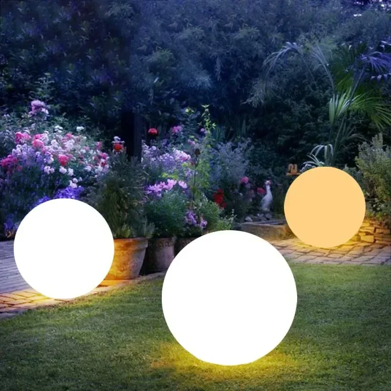 Outdoor Solar LED Ground Ball Lights Remote Control 16 Colors Floor Street Lawn Lamp Wedding Party Holiday Home Decor Lamp