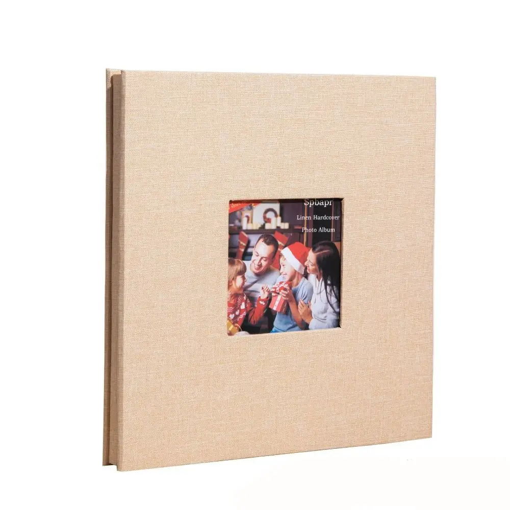 Self Adhesive Linen Cover Photo Album Hessian 4x6 Picture Display Window  Album 11x10.6 Inches Colorful Scrapbook Album Gift - AliExpress