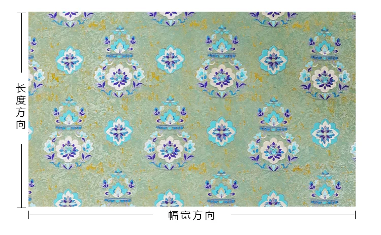 Hochdichter Goldfaden-Jacquard-Song-Brokatstoff, Orientalischer Vintage-Satinstoff für die Kleiderherstellung – Detail 2