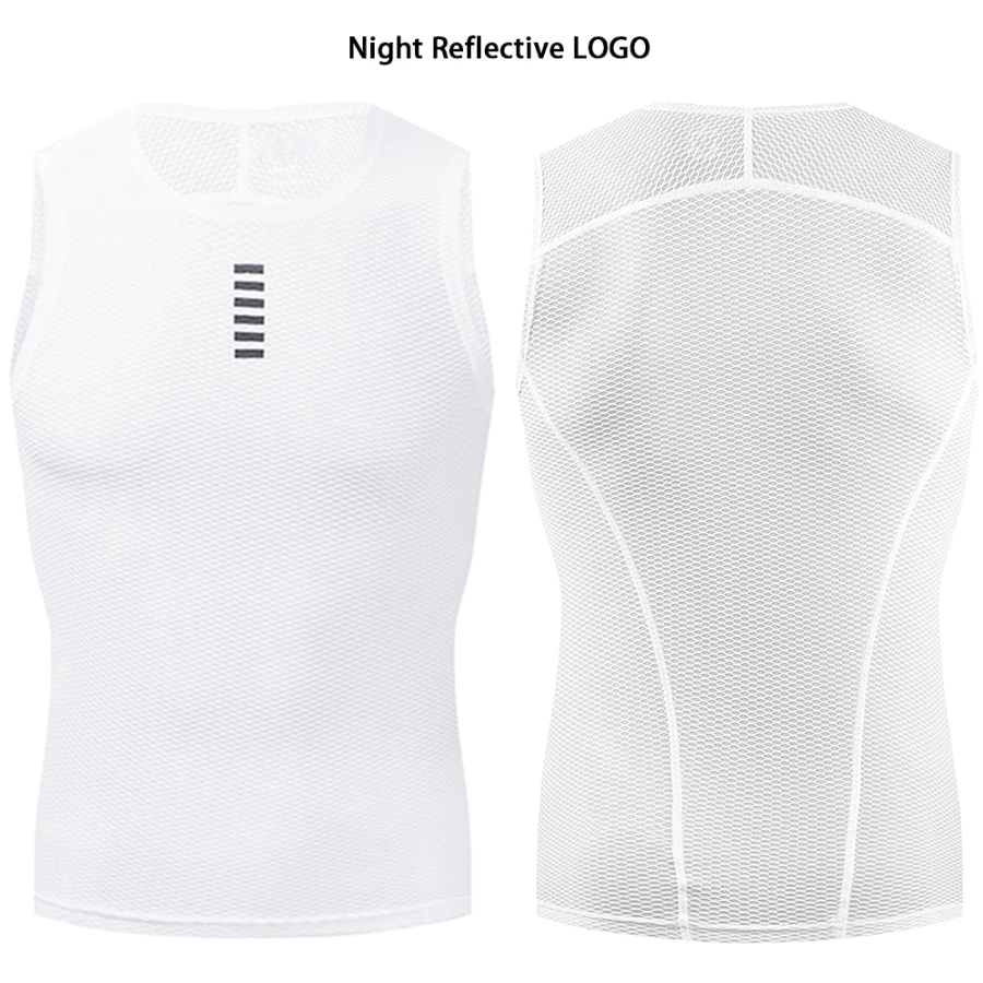 Cycling Underwear Sport Base Layer White Cycling Jersey Reflective Vest Men Undershirt Quick Dry Elastici Vest Road Bike Jersey 3