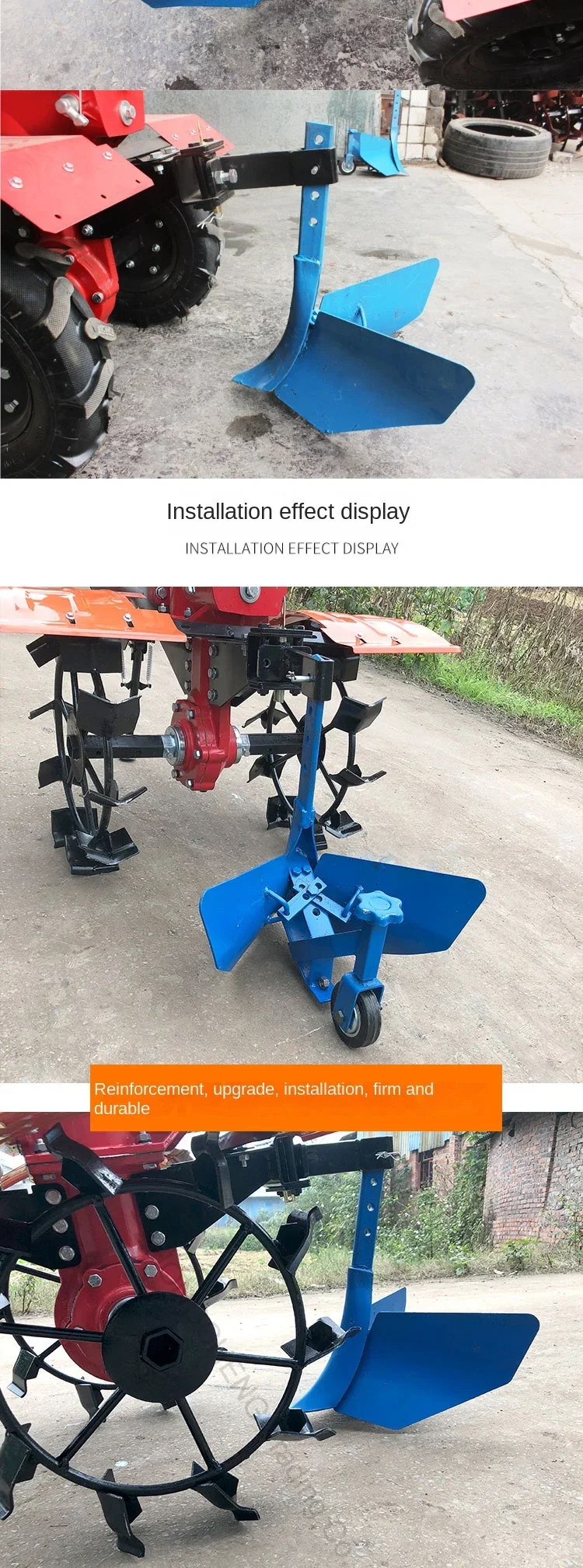 220v New Micro Tillage Machine Ditcher Ditching Plough Adjustable Walking Multi-