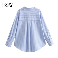 BSAY Women Fashion Long Sleeve Single-breasted Lapel Cotton Oxford Blouse Street Clothing Shirt Chic Ladies Crop Tops Mujer - Image 5