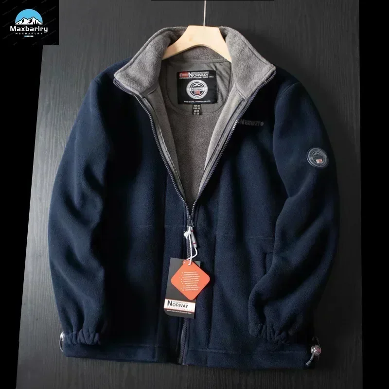 New Winter Thicken Fleece Men Jacket Pockets Casual Polar Jackets Outdoor Cold-Proof Warm Overcoat Plus Size Outwear