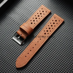Vintage Soft Cowhide Leather Strap - Breathable Wristband in Multiple Sizes - 22mm (Brown)