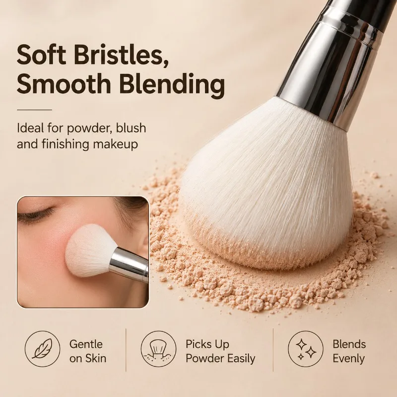 Set Completo di 14 Pennelli per il Trucco, Pennelli per Viso e Occhi con Custodia Portatile per Cipria, Blush, Contouring, Fondotinta, Ombretto, Kit Cosmetico - immagine 4