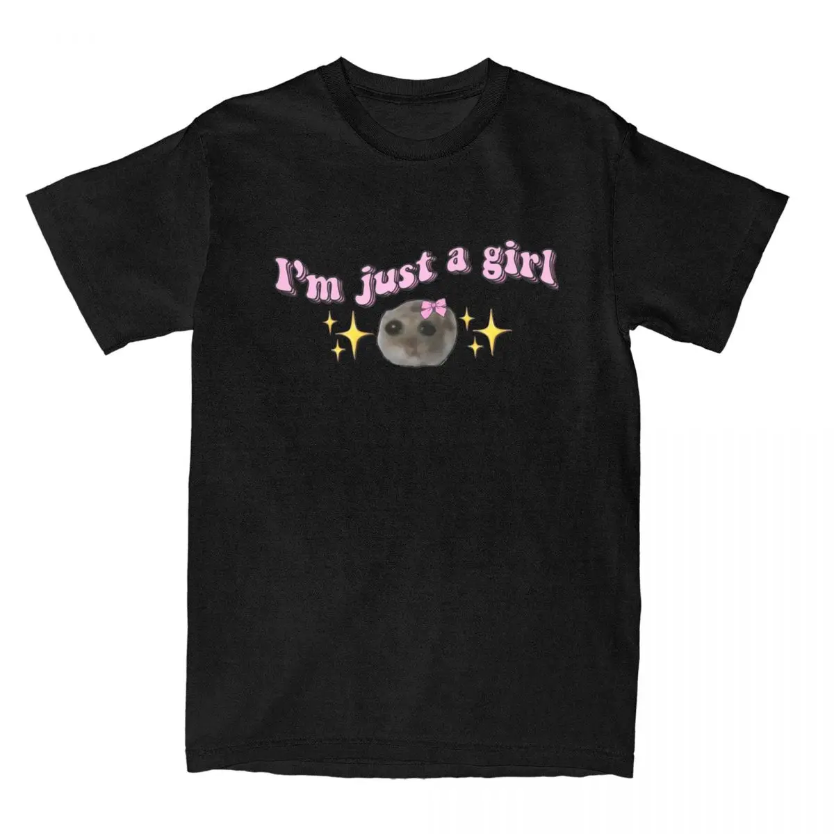 Vintage Pink Meme Coquette Sad Hamster Meme Just A Girl Hamster T Shirt Uomo Donna T-Shirt In Puro Cotone Idea Regalo Vestiti