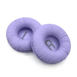 Premium 70mm Black Leather Ear Pads with Foam Cushion (Purple)