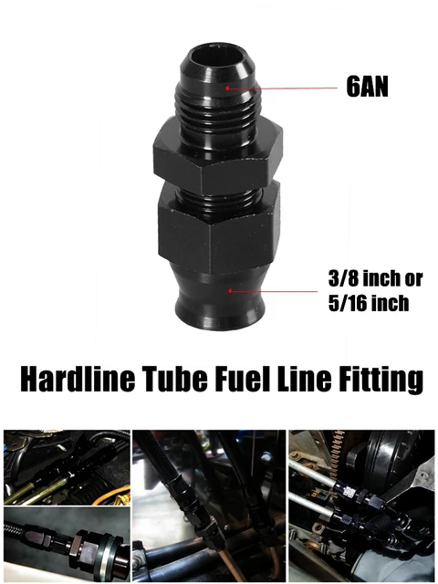 1Pcs Straight 6AN AN6 Male to 3/8, 6AN AN6 Male to 5/16 Hardline Tube Hose  Fitting Adapter Fuel Line Pipe Compression Adapter - AliExpress