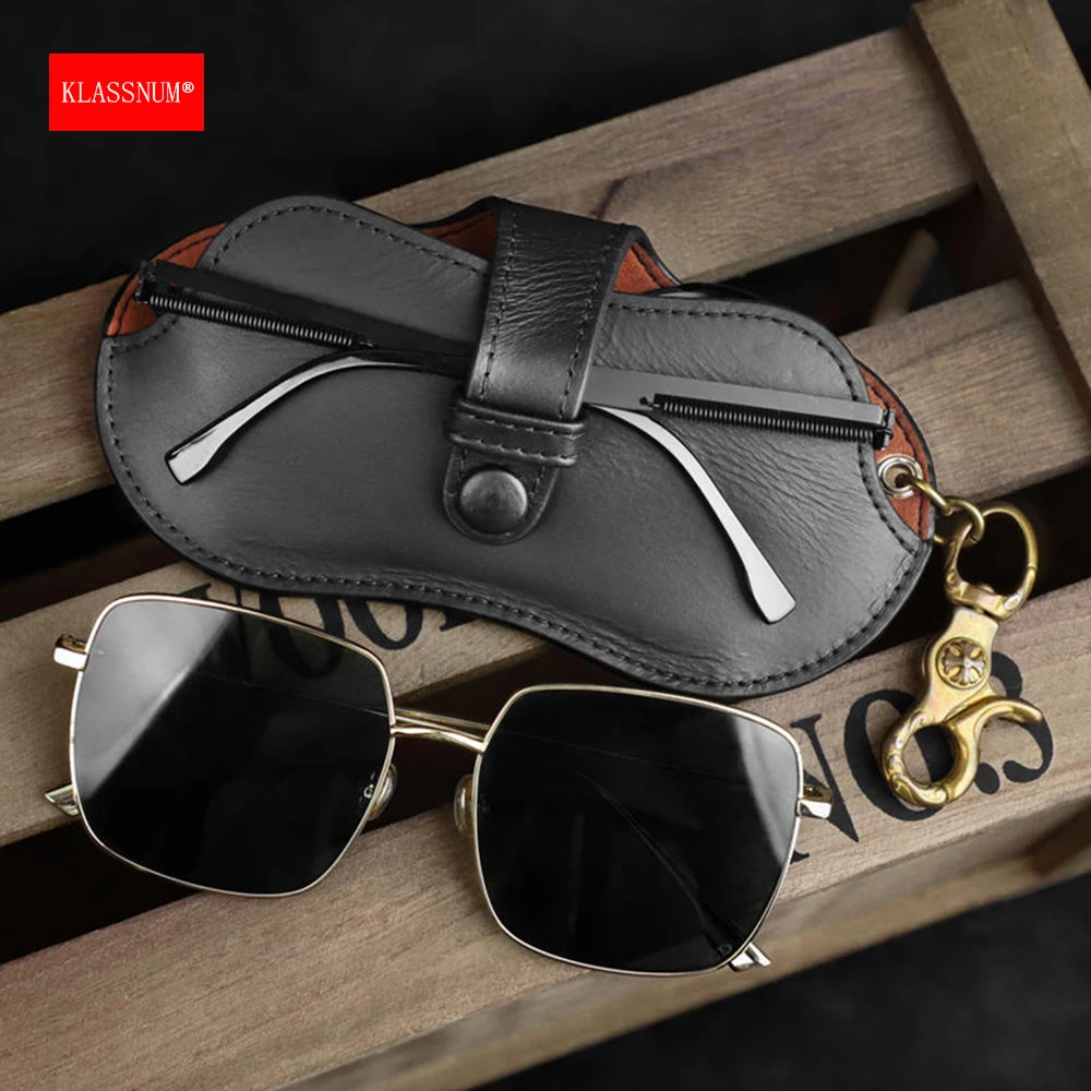 Soft Leather Sunglasses Bag TOMEN Potable Soft Leathe Sunglasses