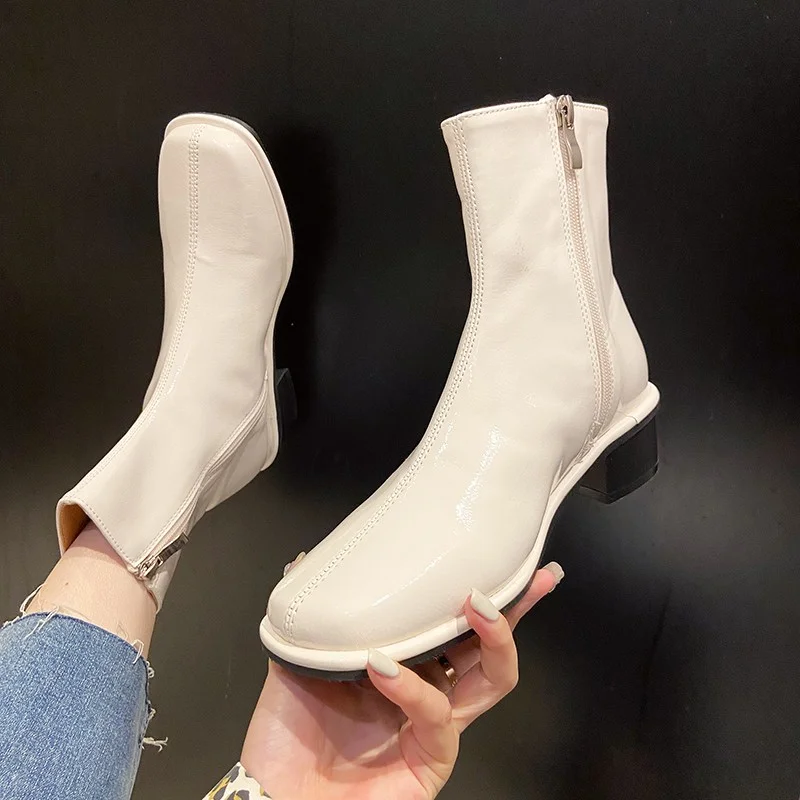 Chelsea Boots Mid Heel Women's Shoes Fall/Winter 2023 Comfortable Snow Boots High Heels Fashion Casual Women's Shoes