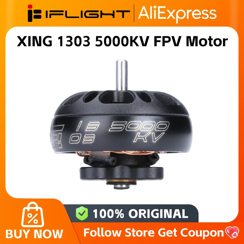 IFlight XING 1303 5000KV 2-4S FPV Micro Brushless Motor with 1.5mm shaft compatible 2 inch propeller For FPV whoop drone part