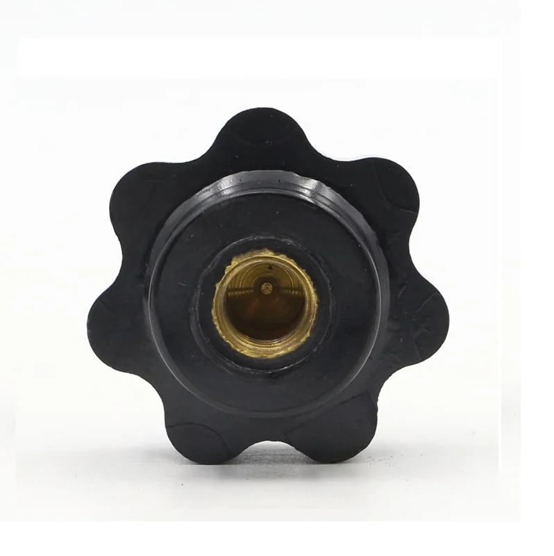 5PCS/Lot M6 M8 M10 M12 Thread Bakelite Lathe 7Star Shape Knob Non-Through Hole Brass Female Thread Nut Clamping Knob Handles machine tool knobs