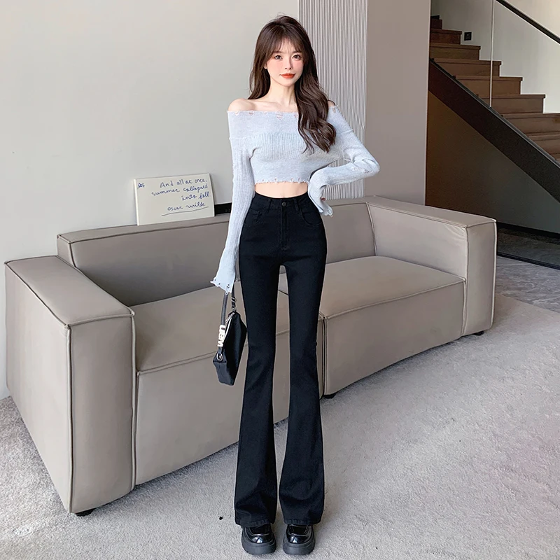 micro-flared-jeans-black-female-high-spring-new-waist-thin-horseshoe-trousers-nine-points