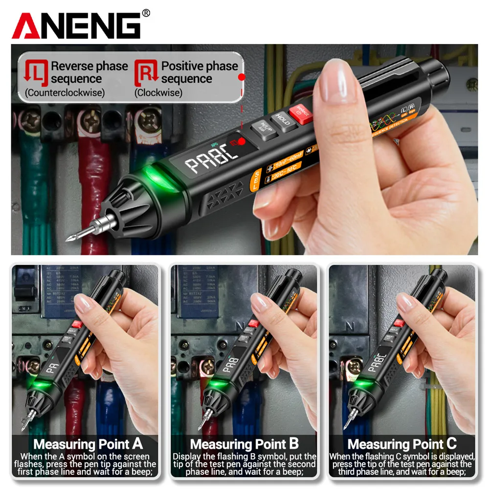 

ANENG A3009 Mini Digital Multimeter Pen Smart Voice Broadcast Tester Meter Multimetro AC DC Voltage Professional Test Tools