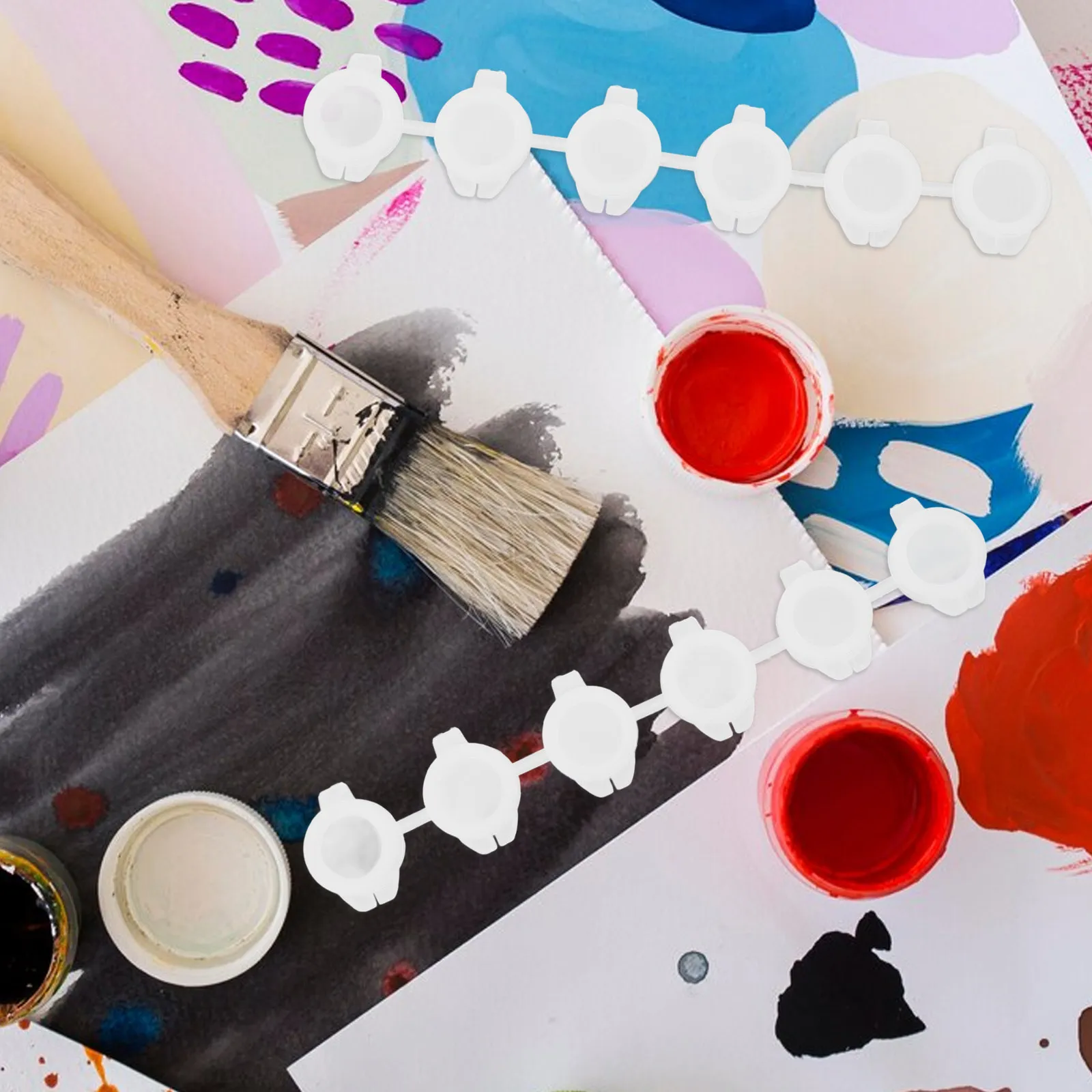 5Pcs 빈 페인트 포트 보관 용기 그림 미술 용품을위한 작은 투명 페인트 컵 편리한 빈 페인팅 용품