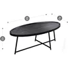 Modern Coffee Table, Oval Wood Coffee Table Center Table with Metal Leg for Living Room, 47 Inch Coffee Table Accent Furniture 2