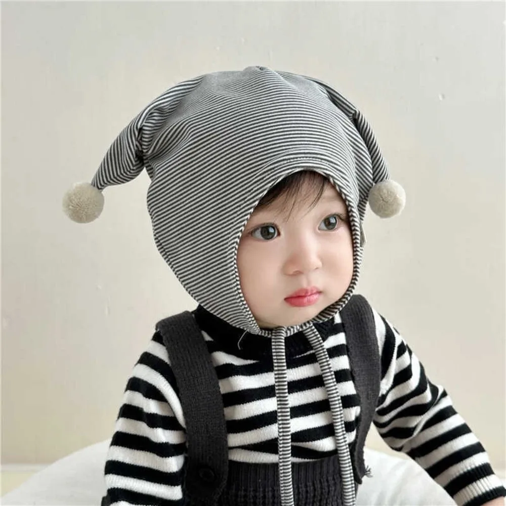 Korean Cute Baby Fetal Cap Cat Ear Soft Newborn Beanie Hat Sweet Tie Strap Infant Bonnet Hat Photography Props