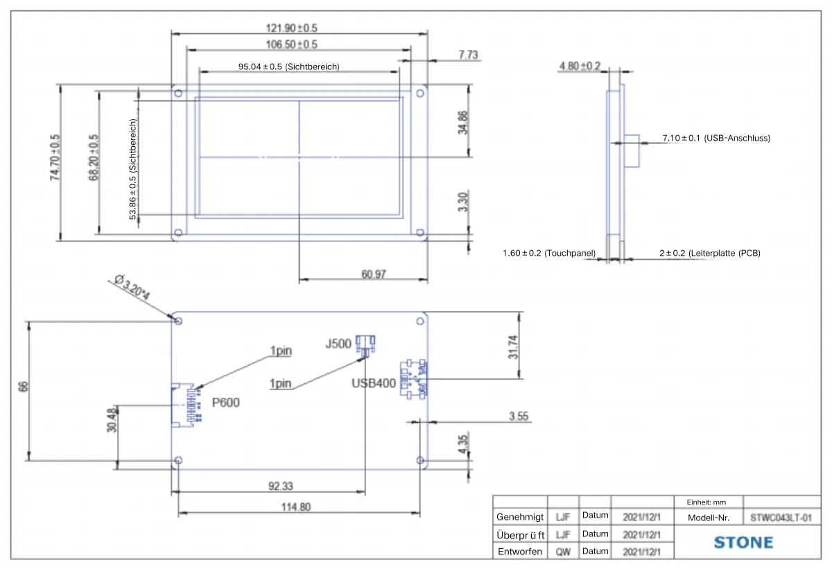 STONE C 4.3-10.1' HMI TFT-Display, Touchscreen-Modul, JSON-Befehlshandbuch für Arduino mit resistivem Touchscreen + RS422 – Detail 6