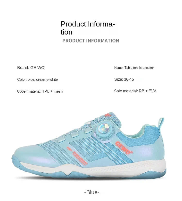 GEWO table tennis Shoes Breathable High Elastic Sports sneakers ping pong boots xn10