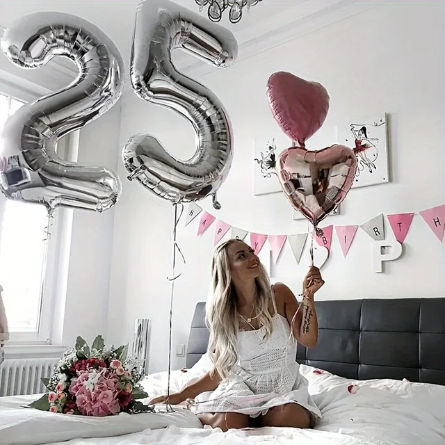 Decoraciones De Fiesta De Cumpleaños De Color Oro Rosa Para Niñas Y Mujeres, Globos Blancos De Oro Rosa, Pancarta De Feliz Cumpleaños, Cortinas Con Flecos Y Decoración De Manteles Para Fiesta