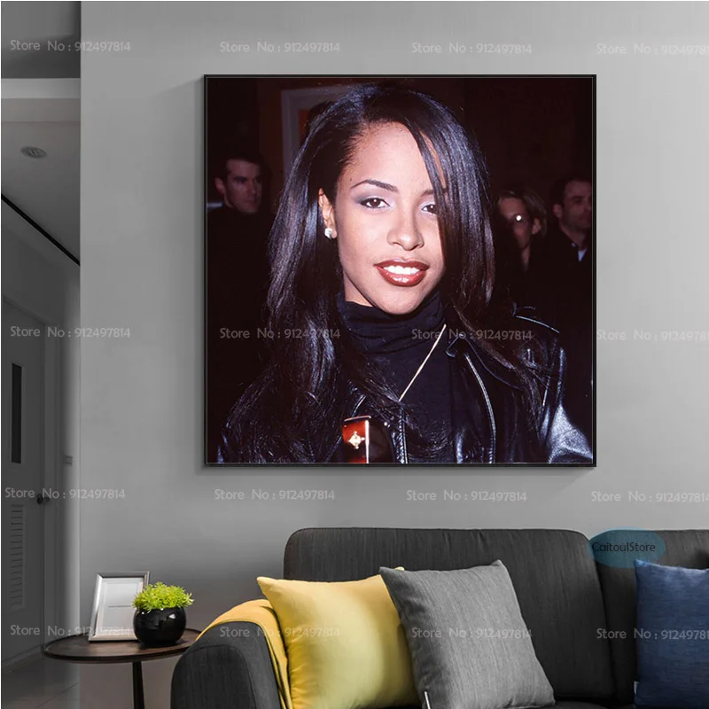 Canvas Painting Aaliyahes Art Rapper Hip Hop Music Album Music Album Star Poster Prints Wall Picture Art Living Home Room Decor 