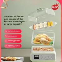 ZHEN MI Steamer Electric Steamer Cooking Steaming Multi Cooker Family Food Stew Dumpling Pan Warming Pot Electronic Family Pot 1