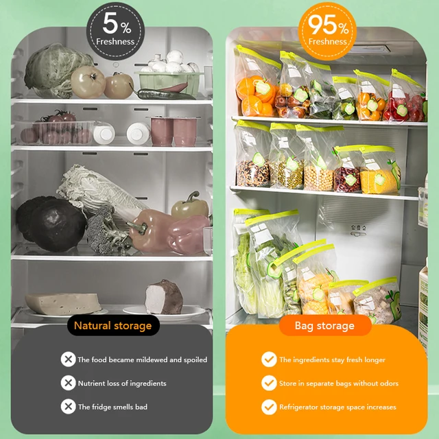 Újrafelhasználható Cipzáras Zacskó Élelmiszer -Minőségű Átlátszó Tároló Táska Cipzárral Tömítő Műanyag Konténer Utazási Kemping Konyha - Image 4