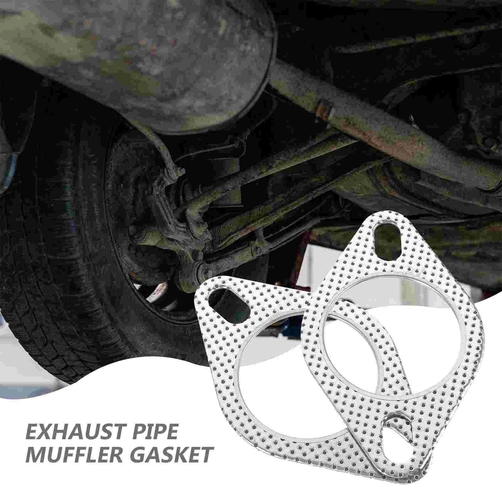 2 Pcs Muffler Gasket Exhaust Flange for Manifold Car Accessories Washers Metal Replacement Pipe
