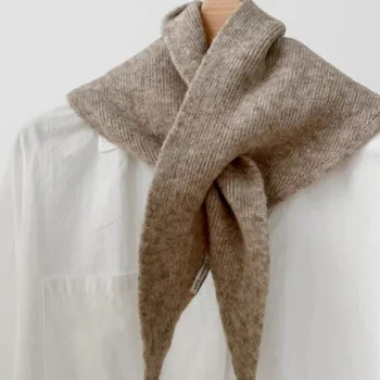 Nuovo scaldacollo antivento caldo sciarpa triangolare lavorata a maglia scialle resistente al freddo autunno e inverno 1