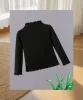 Fashionable black turtleneck knit sweater - comfortable ribbed design 2