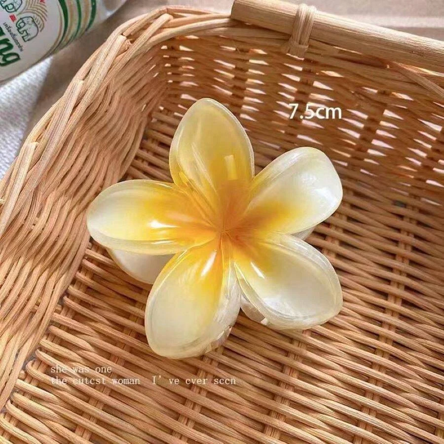 Hair Accessories 4-Piece Gradient Flower Hair Accessories Set Beach Style Hairpins Flower Claw Clips Summer Hawaiian Style