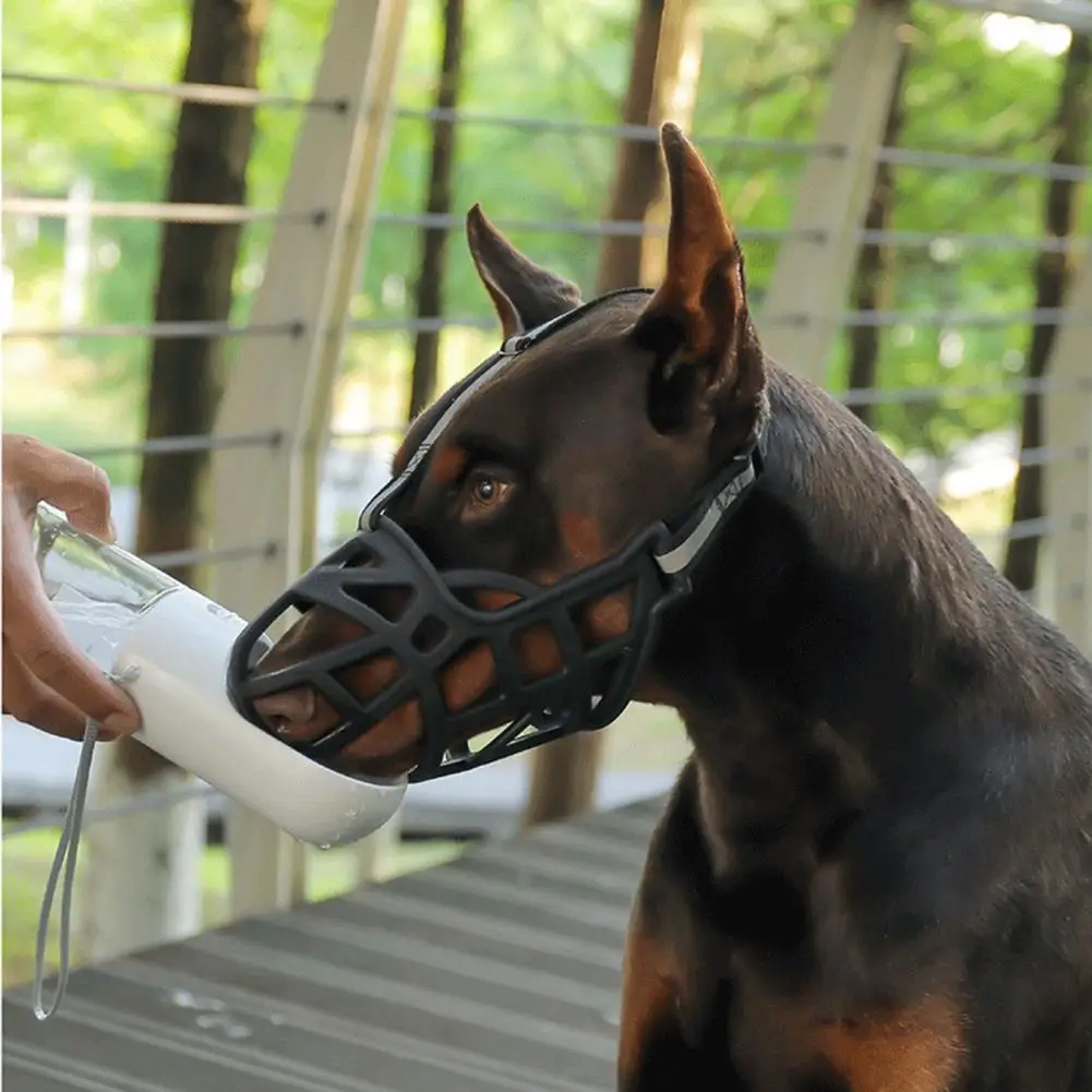 Dog Muzzle Buckle Design Anti-bite Basket Breathable Hollow Out Pet Anti-Barking Muzzles Face Guard for Small Medium Large Dogs