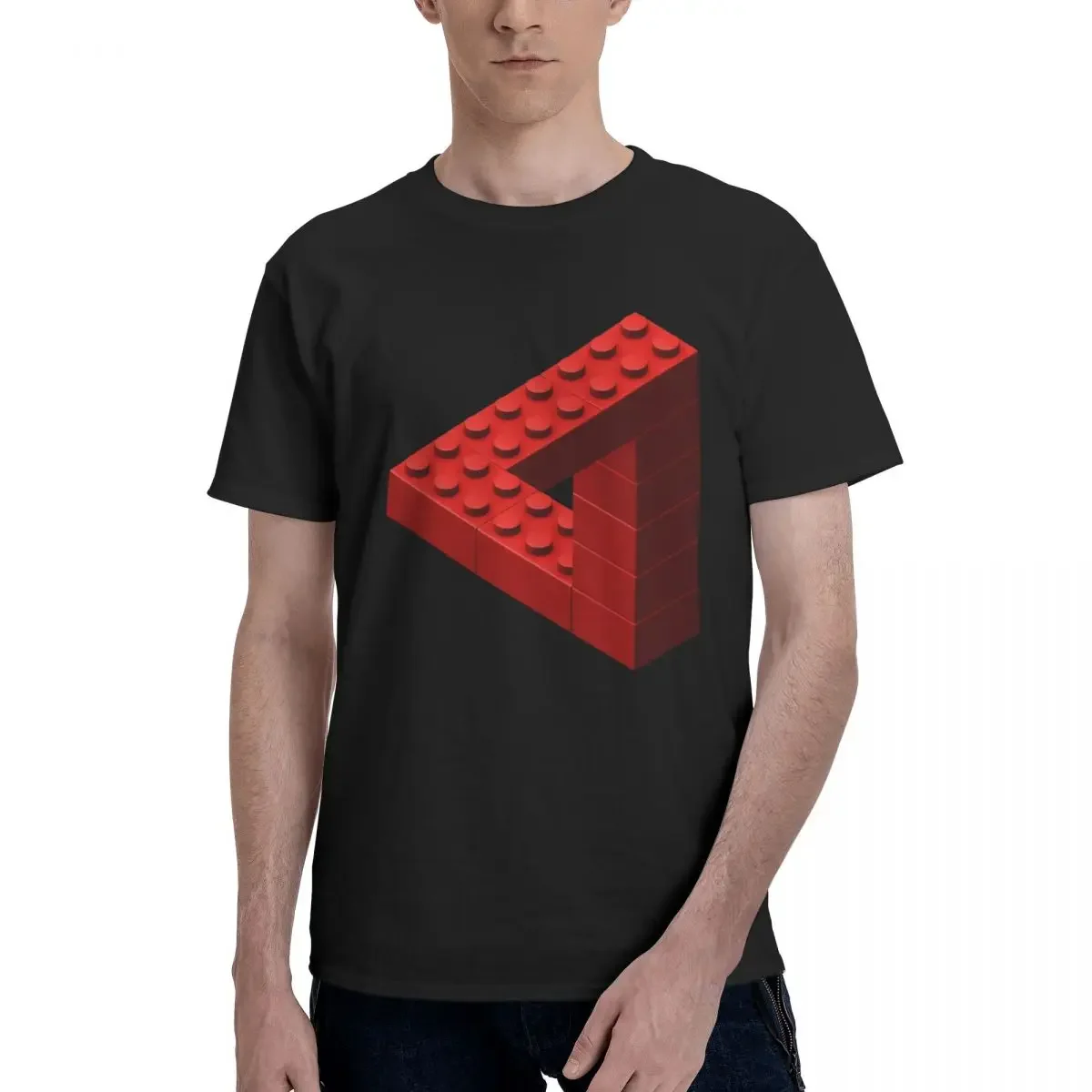 Escher Toy Bricks - Red 100% Cotone T-Shirt Uomo T-Shirt Oversize Uomo Girocollo Manica Corta S-6Xl