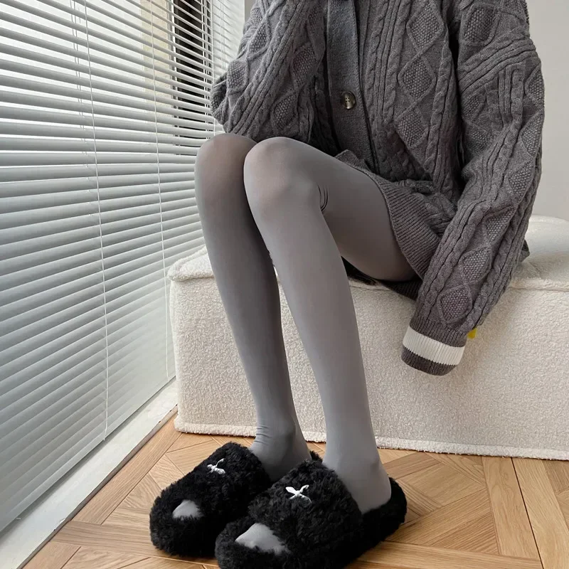 Grey Hue Tights Women Fashion JK Matte Finish Comfortable Velvet Bottoming Stockings Soft Nylon Pantyhose