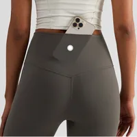 Solid Color Back Waist Pocket High Waist Yoga Legging Women Sport Cropped Pants Butter Athletic Gym Comprehensive Training Jog 1