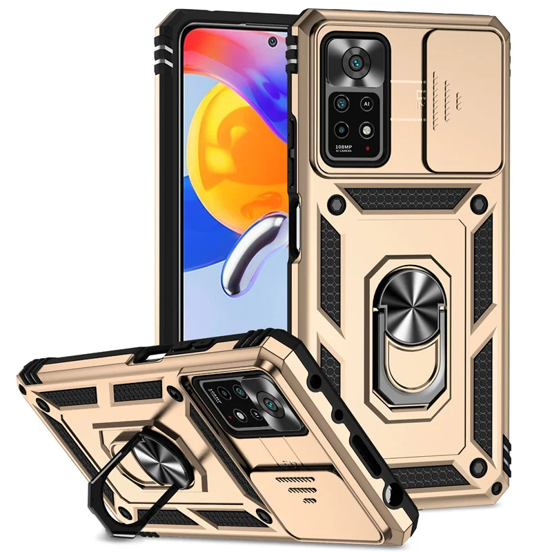 Enhanced Armor Ring Bracket Push Phone Case Cover