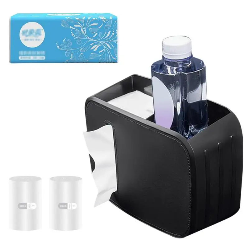 

Tissue Holder For Car Car Tissue Dispenser Wipes Dispenser Water Bottle Holder Trash Bin Save Space In Your MPV Car Or Business