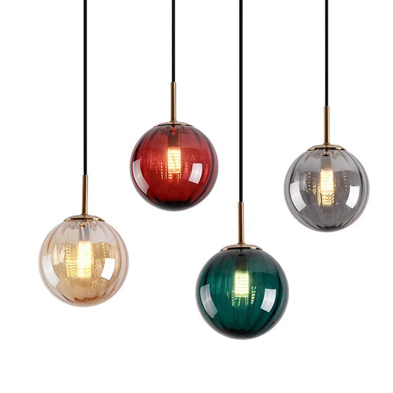 

Hanging Modern Led Pendant Light Nordic Lamps Glass Ball Lighting Fixtures Home Bedroom Living Room Suspension Luminaires Shop