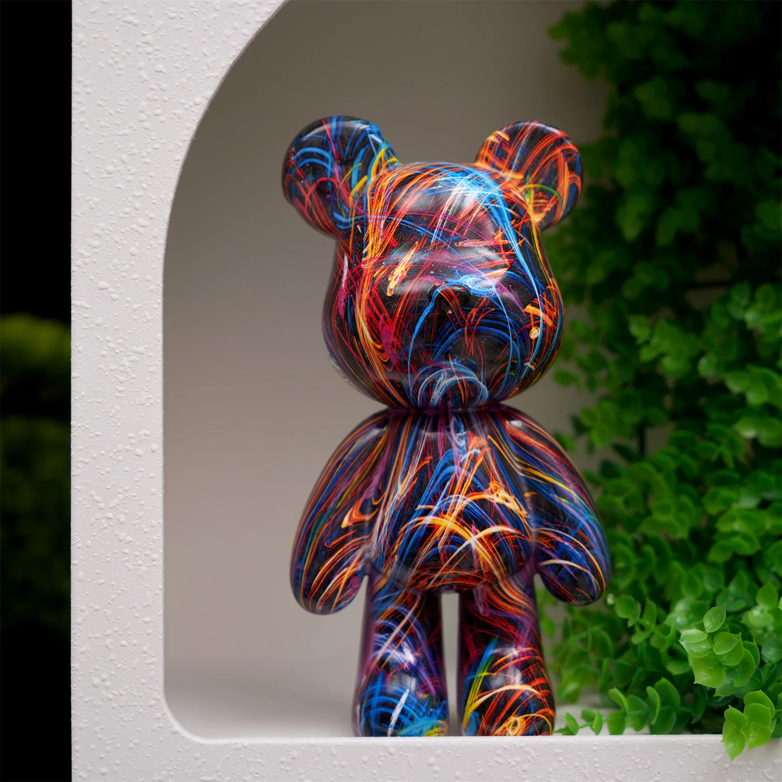 Resin Bear Sculpture Decor - Artistic Animal Ornament
